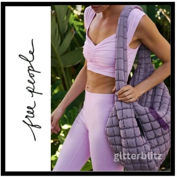 Free People Handbags - Free People Quilted Carryall Tote Bag in Oyster Mauve